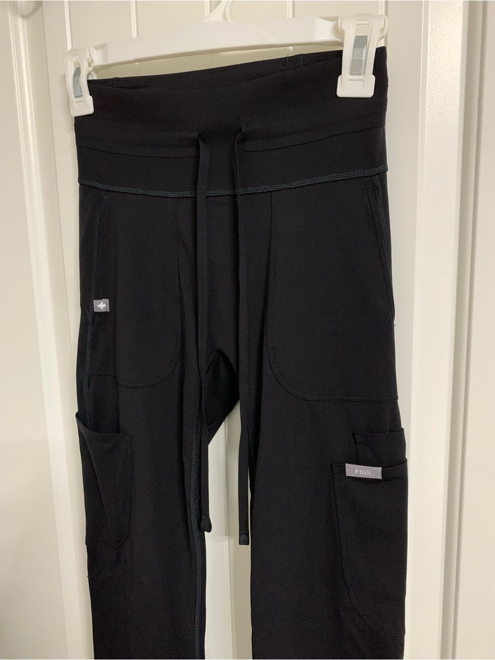 FIGS "Ashland" High-Rise Flare Scrub Leggings in Black